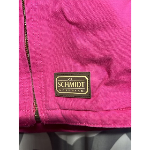CE Schmidt Workwear Youth Girls Full Zip Hooded‎ Jacket Size L 14-16 Pink Fleece - Picture 2 of 7